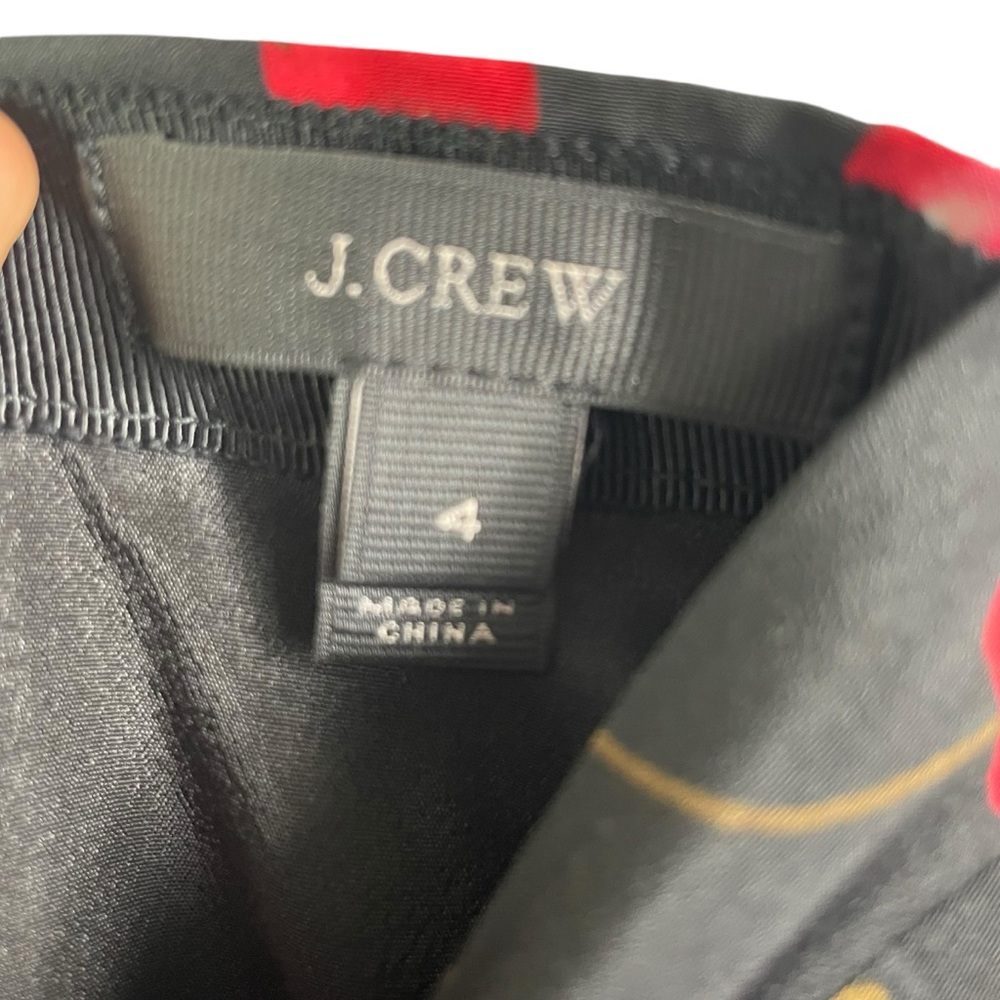 J CREW *THE* Pleated Accordian black CHERRY Midi Skirt - Picture 4 of 5